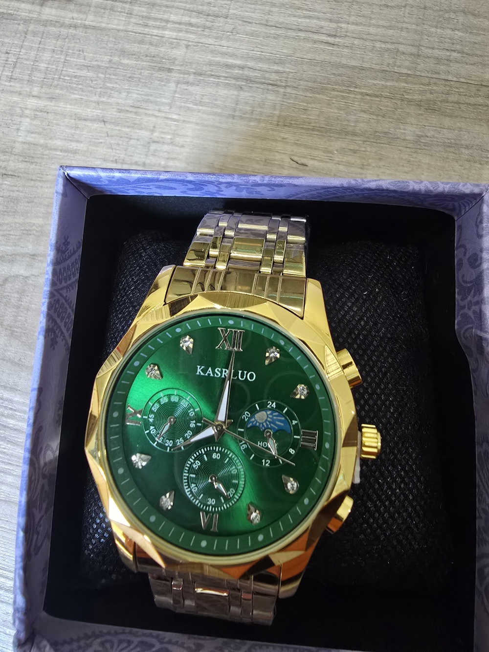 Men's Gold Case Green Authomatic Watch